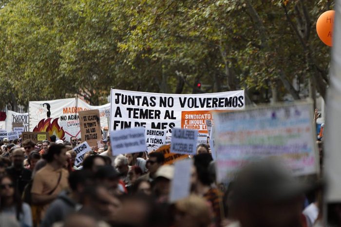 Thousands rally in Madrid against soaring housing costs